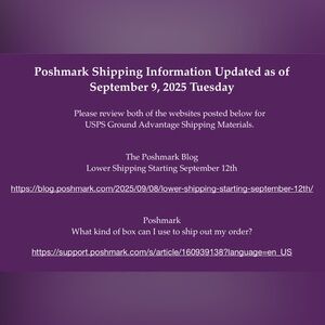 Poshmark Shipping Information Notice